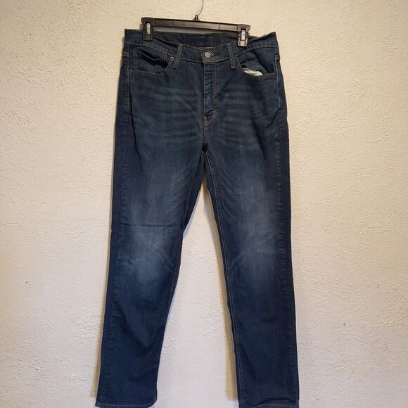 LEVI'S 541 Straight Leg Mid Rise Dark Wash Blue Denim Jeans Men's Size W 33 L 34 - Picture 2 of 11